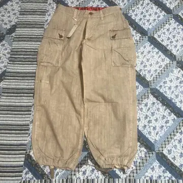 베이지 카고 팬츠 드로우 스트링 포함 TENKUMARU 천공환