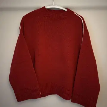 니코앤드 - 빨간색 크루넥 긴팔 스웨터 M