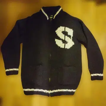 Swagger 로고 니트 카우친 자켓