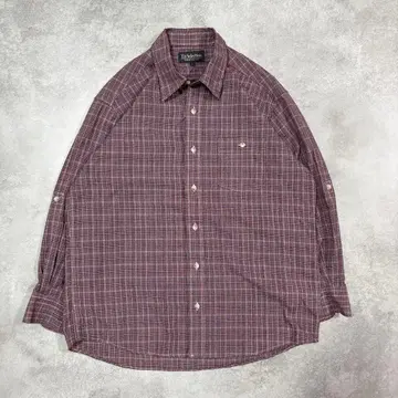 긴팔 셔츠 와인 레드 L 사이즈 카라 부착 캐주얼