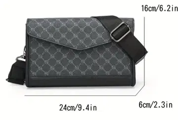 [남성용] 클래식 스퀘어 숄더백. 인조 가죽제.