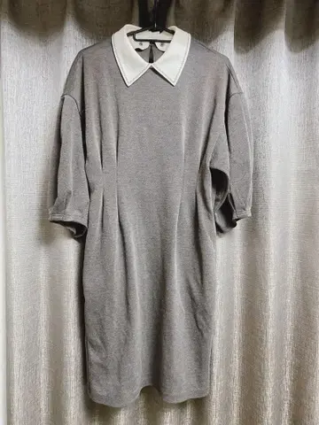 mysty woman 컷 카르제 셔츠 칼라 원피스