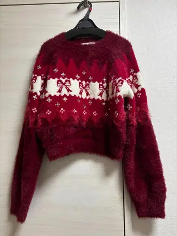 니트 스웨터 [ L.B CANDY STOCK ] 리본 비쥬 니트