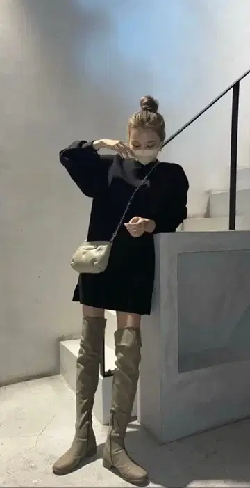 mavimoon 블랙 미니 원피스 프리 사이즈