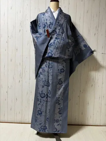 미사용 줄무늬에 꽃무늬의 명주 m4409