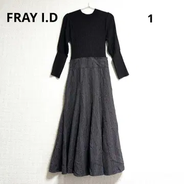 0484 FRAY I.D 긴팔 리브 니트 도킹 롱 원피스 1