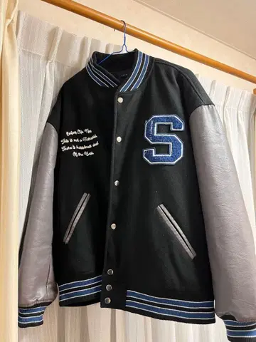 Springfield 바시티 자켓 블랙/그레이