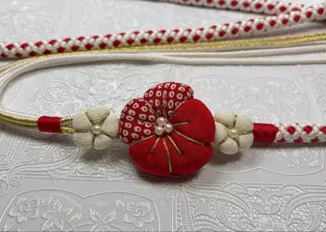 b-184 순수 실크 허리띠 후리소데 성인식 사슴 무늬 크레이프 매화