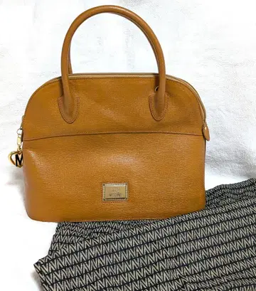 MOSCHINO 모스키노 핸드백 골드 금장 장식 가죽 브라운