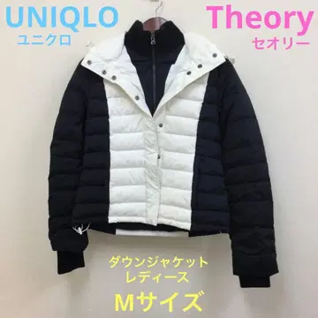 유니클로 Theory 다운 자켓 화이트 블랙 여성용 M 사이즈