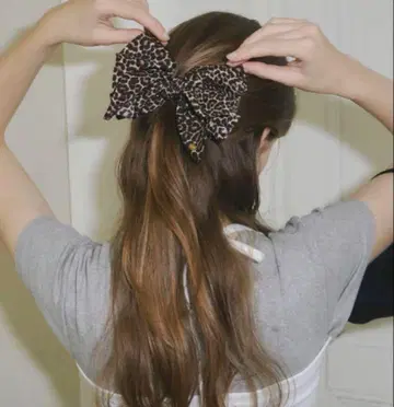 giunon 레오파드 리본 머리핀