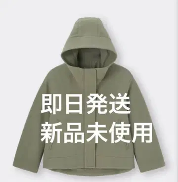 [ 미사용 새상품 ] GU 코지 멜톤 숏 후디 코트 아우터 지유