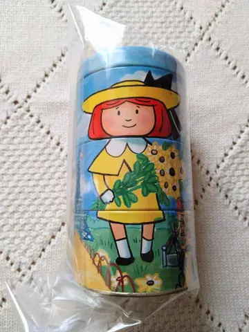 마들렌짱 퍼즐 같은 원통형 틴 소품함 tin 그림책 캐릭터