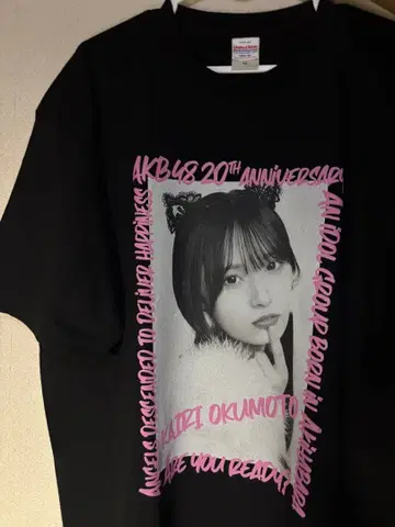AKB48 오쿠모토 카이리 샤무 고양이 T셔츠 XL [ 한정판 ]