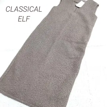 클래식 엘프 슬리브리스 니트 원피스 페이크 울 반지