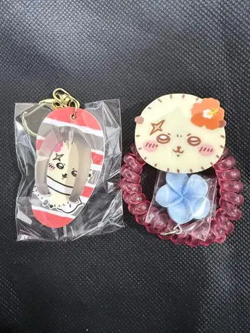 치이카와 (먼작귀) 랏코 비치 샌들 키링 코일 머리끈