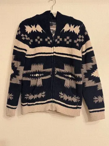 BAREFOOT DREAMS 후드 부착 후드티 S 네이비/베이지