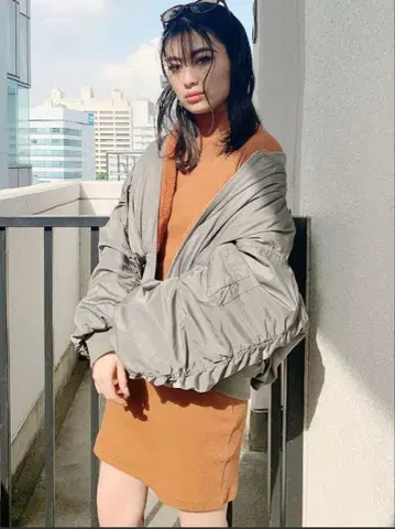 GYDA 카키 MA-1 자켓 플리스 안감 부착 리버서블