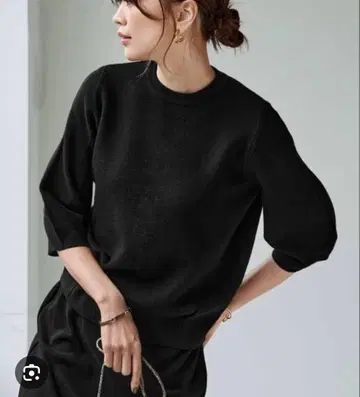 스타일 델리 카비 포름 니트탑 블랙 블랙 M