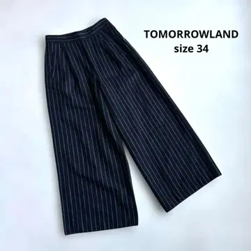 34 | 투모로우랜드 | 울 사키소니 하이웨스트 턱 팬츠 네이비