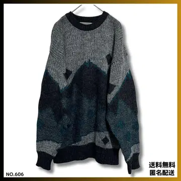 [ 새상품급 ] 1990년대 빈티지 추상 디자인 니트 스웨터 XL 긴팔