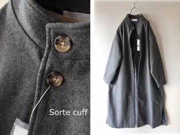 새상품 할인 Sortecuff 차콜 그레이 스탠드 넥 롱 코트 39