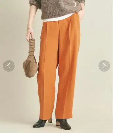 BEAUTY & YOUTH 더블 크로스 테이퍼드 팬츠 오렌지