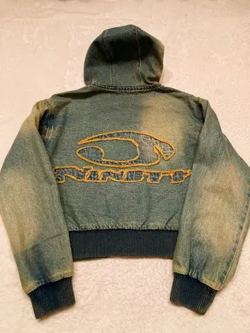 9090 헤이세이 로고 데님 후디 자켓