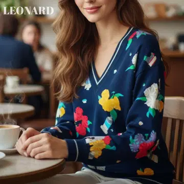 [컨디션 최상] LEONARD 레오나르 니트 네이비 M 사이즈