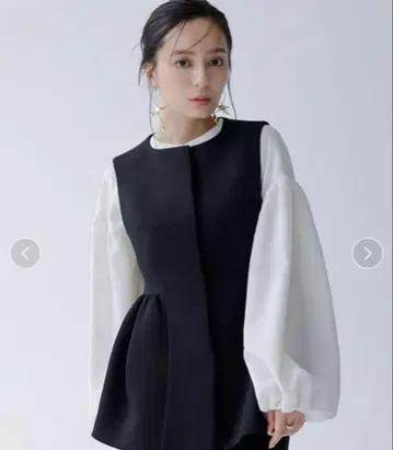 nuans 페플럼 베스트 블랙 S 사이즈