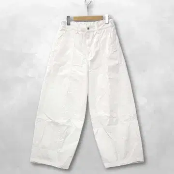 도밍고 프렌치 드릴 아몬드 팬츠 볼륨 코튼 화이트 S