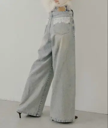 Chico 포켓 레이스 와이드 데님