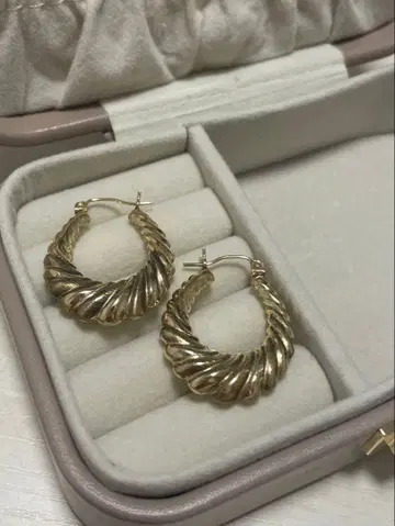 아발란체 골드 후프 귀걸이