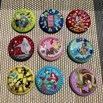 디즈니 캐릭터 자수 캔뱃지 비스킷 2/9종