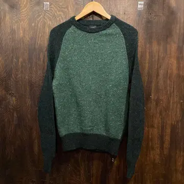 J. CREW 울 소재 2톤 래글런 스웨터 XS 사이즈 그린 J 크루