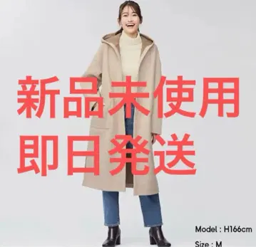 [ 미사용 새상품 ] 후디 롱 가운 코트 GU 긴팔 베이지 지유