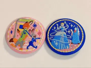 디즈니 자수 캔 배지 닉 주디 신데렐라