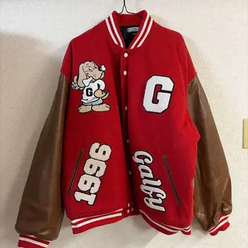 GALFY 바시티 자켓 레드 오버 사이즈