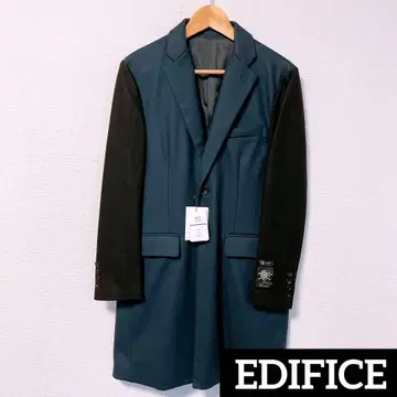 [ 미사용 ] 캐시미어 혼방 EDIFICE 체스터 코트 다크 블루