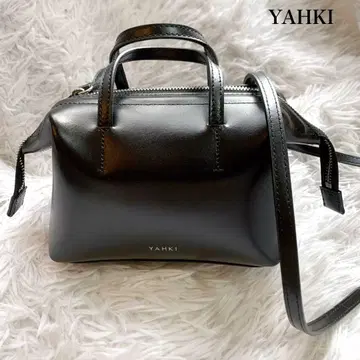 YAHKI 소프트 더블 페이스 가죽 2way 보스턴 백 블랙