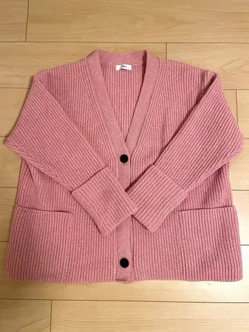 OBLI 오블리 V넥 핑크 가디건