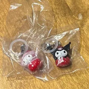 산리오 캐릭터즈 딸기 메지루시 액세서리 마이멜로디 쿠로미 2개 세트