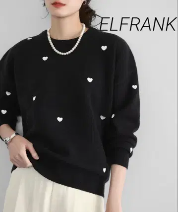 엘프 랭크 하트 자수 니트 풀오버