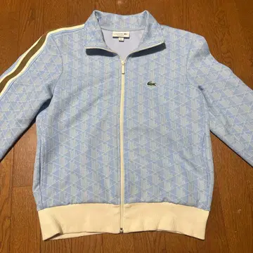 LACOSTE 스카이블루 지오메트릭 저지 US S