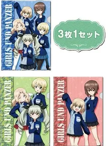 [ 새상품 미개봉 ] 로손 한정판 걸즈&판처 클리어 파일 3장 세트