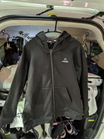 PING 풀 집업 후드티 LL 블랙