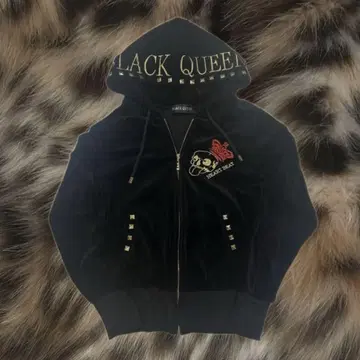 BLACKQUEEN 벨로아 후드티 헤이세이 갸루 그런지 y2k 펑크 록