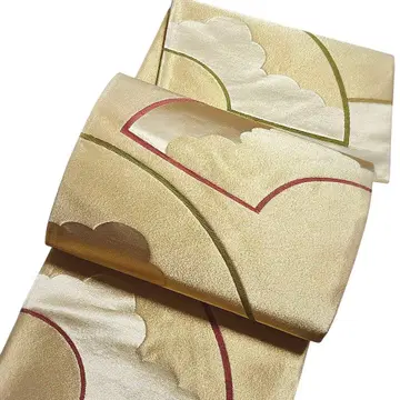 A 170 후쿠로 오비 새상품급 골드 순수 실크 기모노 미재단