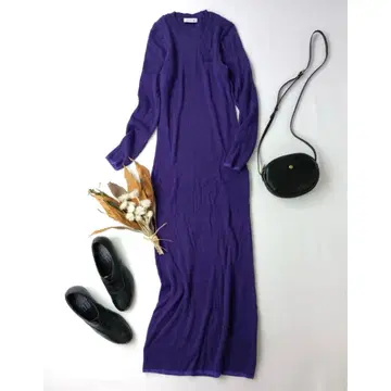 LACOSTE 울 리브 니트 드레스