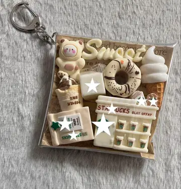 가챠 파우치 [ 인형옷 곰돌이 카페 아이보리 계열 ]